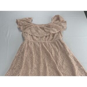 Ginger Jar Maternity Dress Women's S Blush Pink Lace Boho Baby Shower Fit Flare